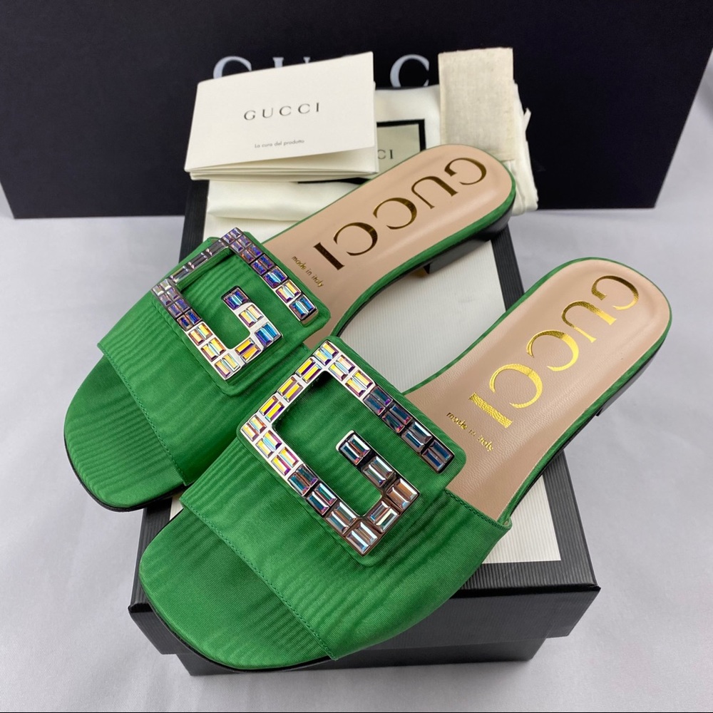 NEW Gucci Madelyn Sandal Crystal G UK 38 / US 8